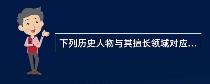下列历史人物与其擅长领域对应错误的是（　　）。