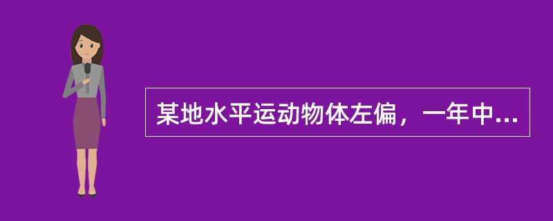 某地水平运动物体左偏，一年中只有一次太阳直射的地点是（）。