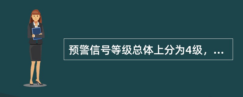 预警信号等级总体上分为4级，按照灾害的严重性和紧急程度，下列预警信号等级对应正确的是（）。