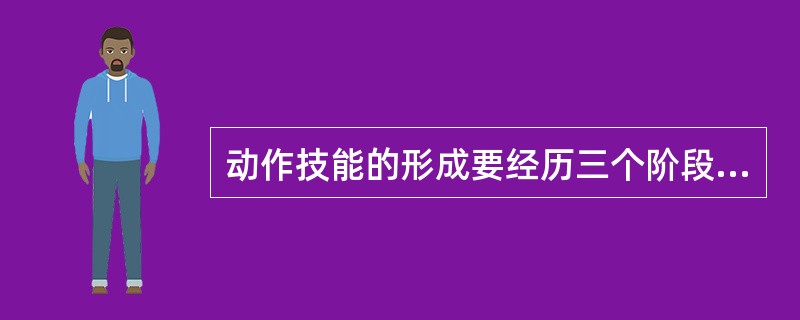 动作技能的形成要经历三个阶段：认知阶段、联系形成阶段和（）。