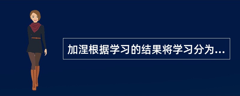 加涅根据学习的结果将学习分为智慧技能、（）、言语信息、动作技能和态度。