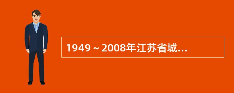 1949～2008年江苏省城镇人口变化经历了以下五个阶段。<br />　　第一阶段：1949～1957年。全省城镇人口由437万人增加到782万人，年均增长7.5%，是总人口年均增长速度（