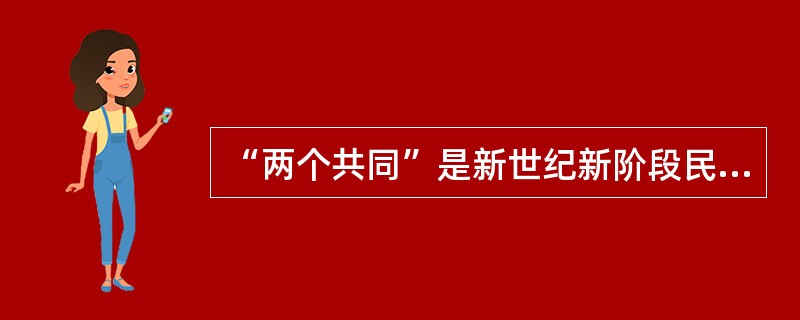 “两个共同”是新世纪新阶段民族工作的主题，“两个共同”是指（　　）。