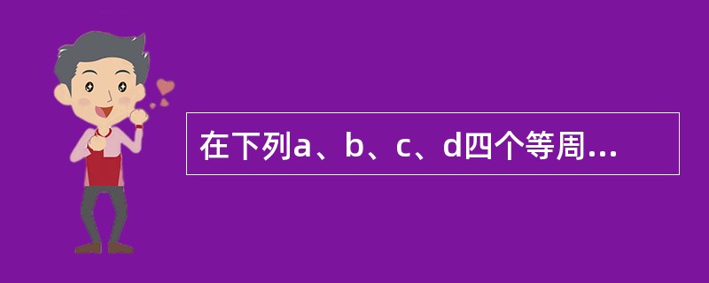 在下列a、b、c、d四个等周长的规则几何图形中，面积最大和最小的分别是（　　）。<br /><img border="0" style="width:
