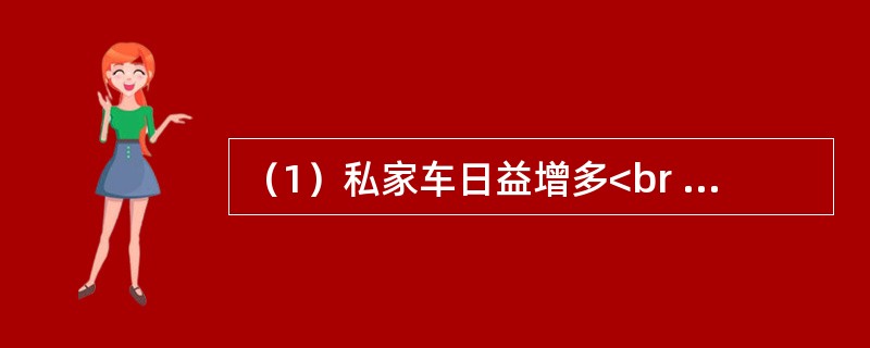 （1）私家车日益增多<br />（2）轿车进入家庭<br />（3）交通紧张状况更加严重<br />（4）生活水平提高<br />（5）中国经济不断发展