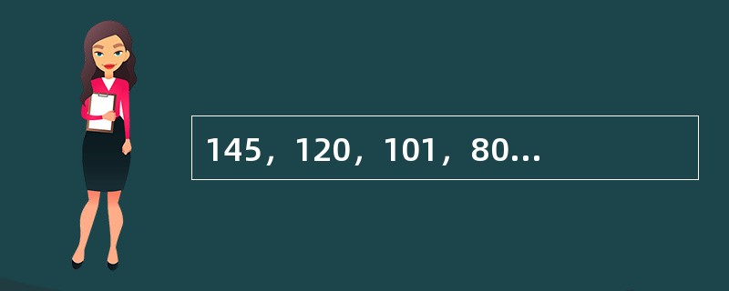 145，120，101，80，65，（　　）。