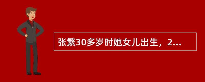 张繁30多岁时她女儿出生，2008年她女儿的年龄是她的年龄的<img border="0" style="width: 16px; height: 41px;&qu