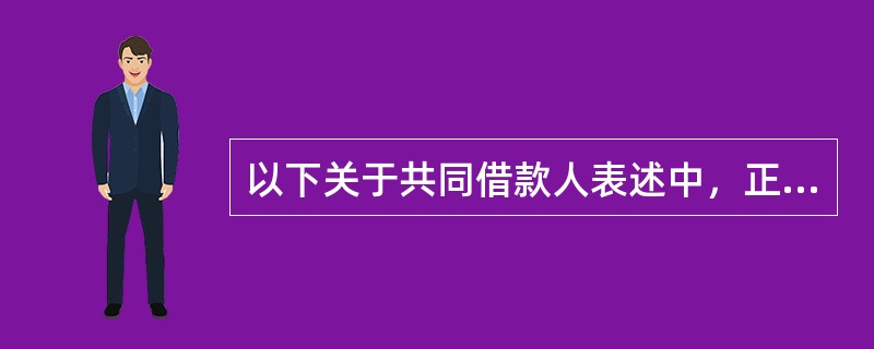 以下关于共同借款人表述中，正确的有( )