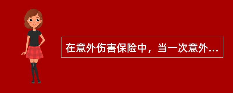 在意外伤害保险中，当一次意外伤害造成被保险人身体若干部位残疾，且各部位残疾程度百分率之和未超过100%时，残疾保险金的确定方式是（　　）。[2010年8月真题]