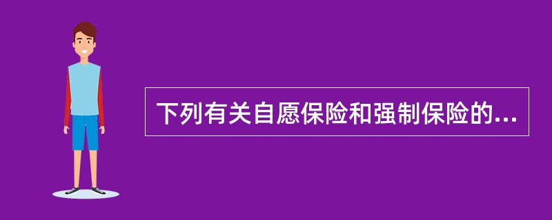 下列有关自愿保险和强制保险的描述，错误的是（　　）。