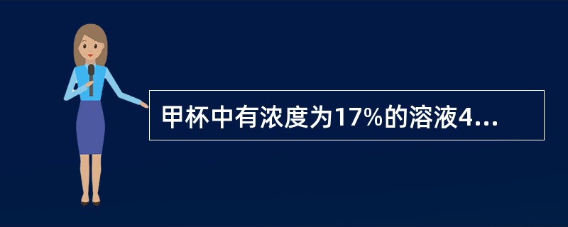 甲杯中有浓度为17%的溶液400克，乙杯中有浓度为23%的溶液600克。现在从甲、乙两杯中取出相同总量的溶液，把从甲杯中取出的倒入乙杯中，把从乙杯中取出的倒入甲杯中，使甲、乙两杯溶液的浓度相同。现在两