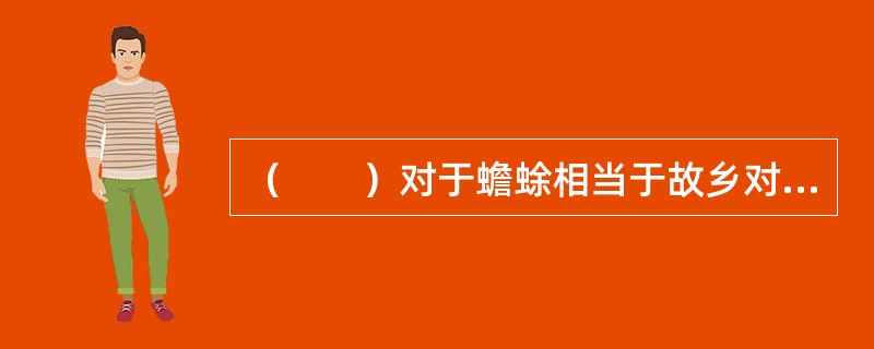 （　　）对于蟾蜍相当于故乡对于（　　）。