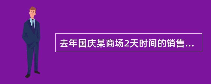 去年国庆某商场2天时间的销售额为2000万元。今年该商场预计，国庆期间销售额达到7000万元是不成问题的。<br />以下哪一项最能支持上述推理？（　　）