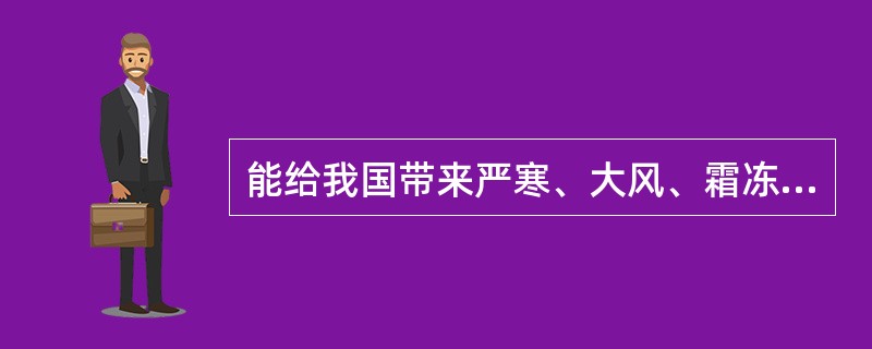 能给我国带来严寒、大风、霜冻等恶劣天气的是：（　　）