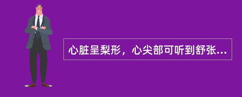 心脏呈梨形，心尖部可听到舒张期隆隆样杂音，其诊断为()