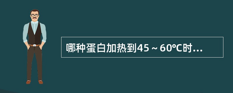 哪种蛋白加热到45～60℃时开始凝固，继续加热到85～100℃时溶解，冷却45～60℃时沉淀再溶解（）