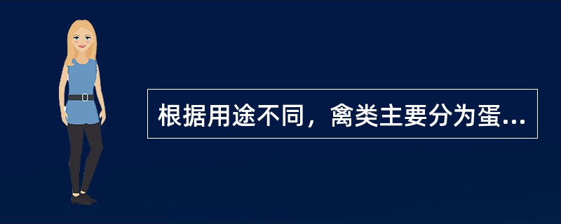 根据用途不同，禽类主要分为蛋用型、肉用型、肉蛋兼用型和特殊型。（）