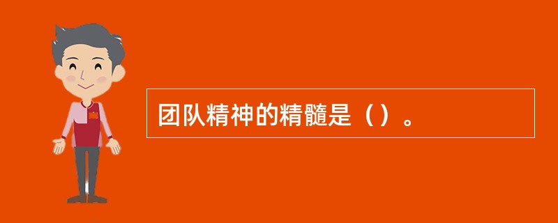 团队精神的精髓是（）。