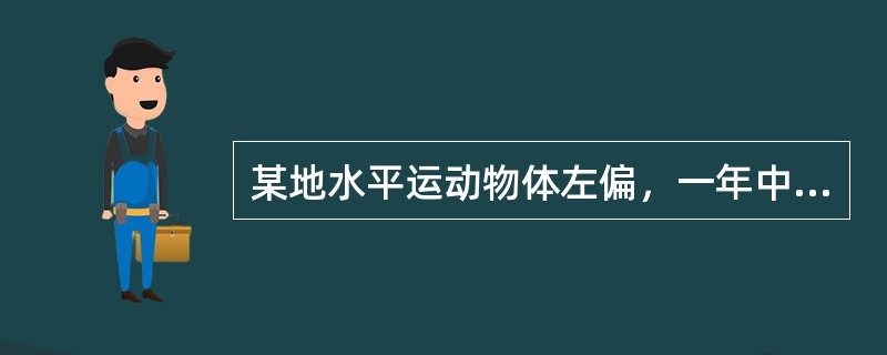 某地水平运动物体左偏，一年中只有一次太阳直射的地点是( )。