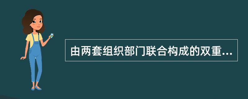 由两套组织部门联合构成的双重组织结构，其中一套是在组织职能基础上形成的部门，另一套是在组织特定业务基础上形成的部门，这两个部门在组织中以纵横两个方向设置所构成的状态称为( )。