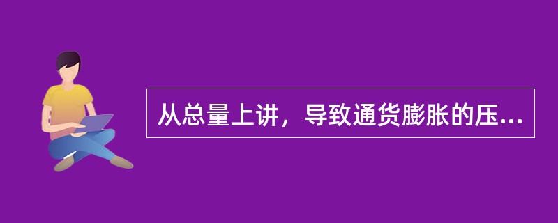 从总量上讲，导致通货膨胀的压力主要来自（）。
