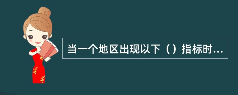 当一个地区出现以下（）指标时，说明该地区的经济发展水平比较低。