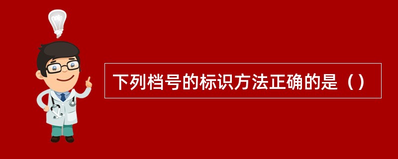 下列档号的标识方法正确的是（）