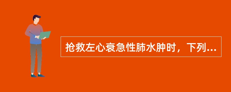 抢救左心衰急性肺水肿时，下列措施中错误的是()。