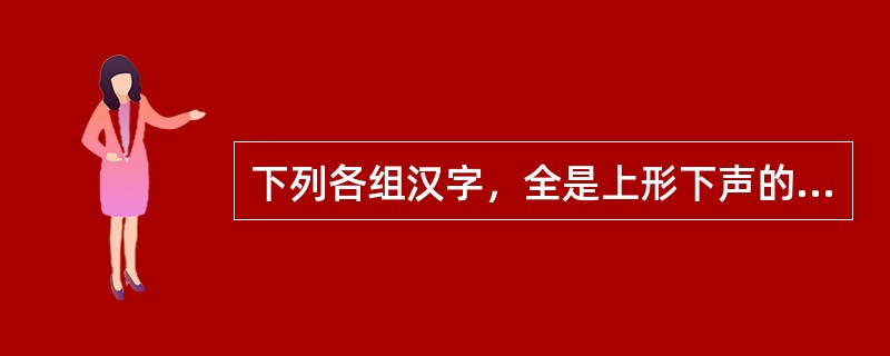 下列各组汉字，全是上形下声的字是()