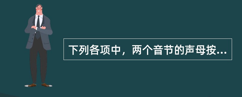 下列各项中，两个音节的声母按清浊音顺序排列的是()