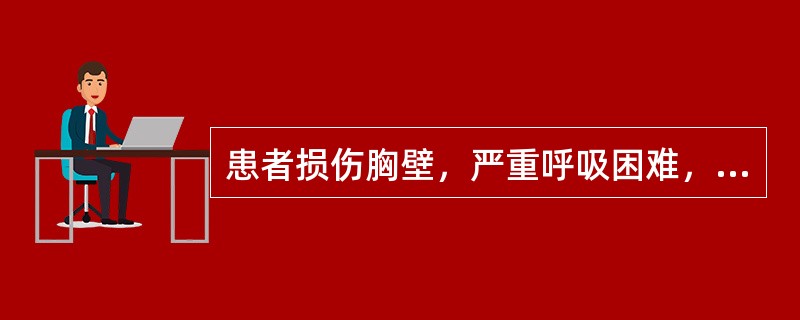 患者损伤胸壁，严重呼吸困难，皮下气肿，伤口处有嘶嘶声。首要的护理问题（）。