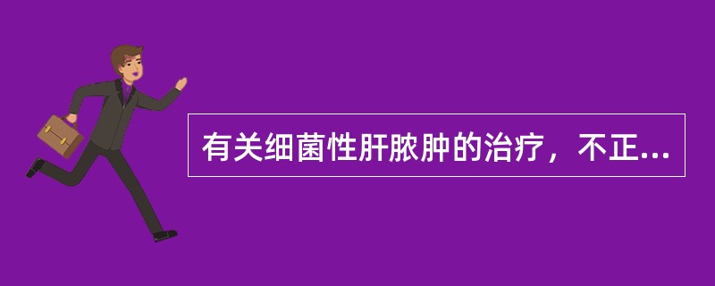 有关细菌性肝脓肿的治疗，不正确的是()