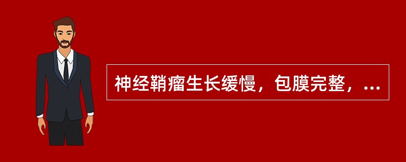 神经鞘瘤生长缓慢，包膜完整，属良性瘤，但也有恶性者。( )