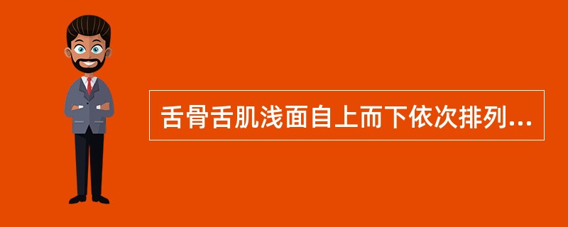 舌骨舌肌浅面自上而下依次排列的是（）