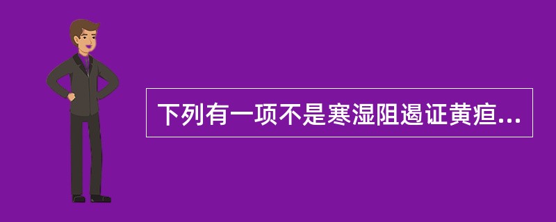 下列有一项不是寒湿阻遏证黄疸的特点（）