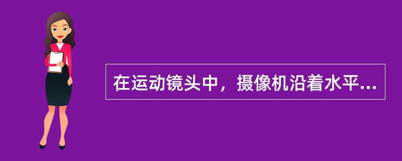 在运动镜头中，摄像机沿着水平方向作左右橫移拍摄的镜头。机器自行移动，不必跟随被摄对象。它类似生活中的人们边看走的状态，打破画面的局限，扩大空间视野，表现广阔的生活场景。这种手法，我们称之为( )。