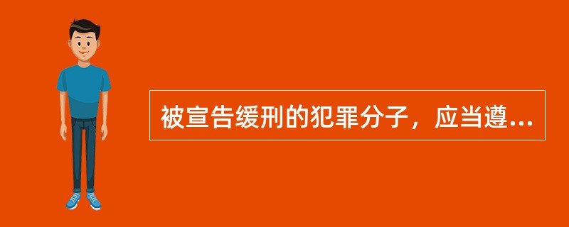 被宣告缓刑的犯罪分子，应当遵守下列哪些规定？( )