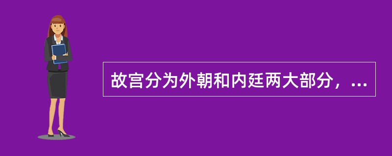 故宫分为外朝和内廷两大部分，外朝是明清历代皇帝办理政务、举行朝会及其他重要庆典的场所，为主的三大殿是（）。