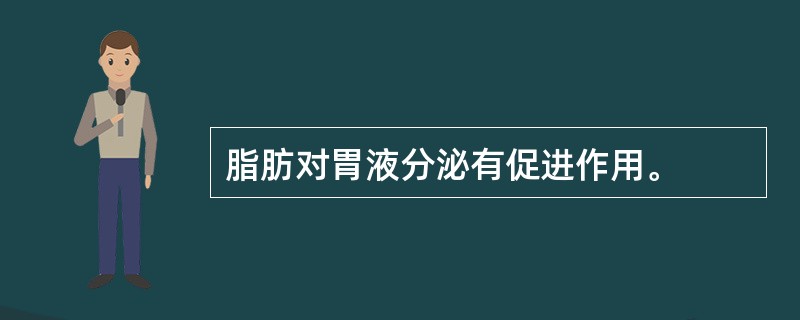 脂肪对胃液分泌有促进作用。