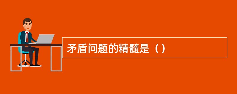 矛盾问题的精髓是（）