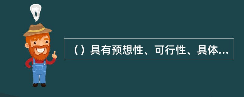 （）具有预想性、可行性、具体性、业务性。