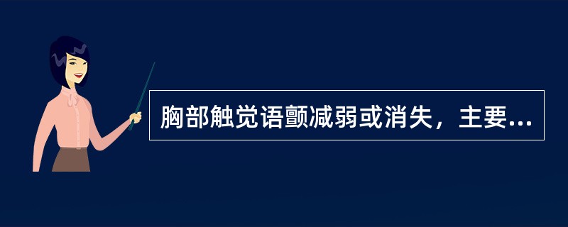 胸部触觉语颤减弱或消失，主要见于()。