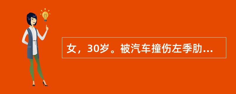 女，30岁。被汽车撞伤左季肋部1小时来诊。查体：体温37.5℃，脉搏110次/分，血压90/50mmHg。腹平坦，左上腹肌略紧张，局部压痛，腹有跳痛，有移动性浊音(+)，听诊未闻肠鸣音。首先应进行的检