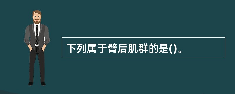 下列属于臂后肌群的是()。