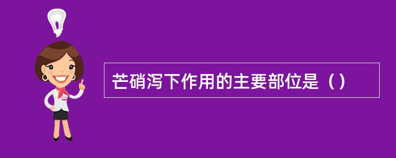 芒硝泻下作用的主要部位是（）