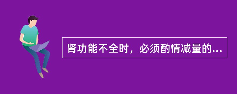 肾功能不全时，必须酌情减量的药物有（）