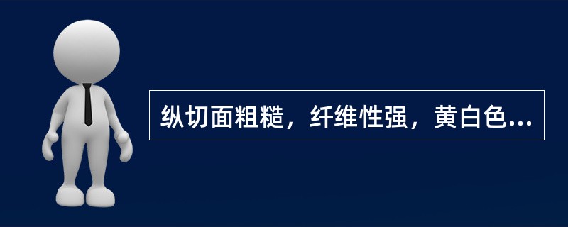 纵切面粗糙，纤维性强，黄白色，纹理不明显的是（）