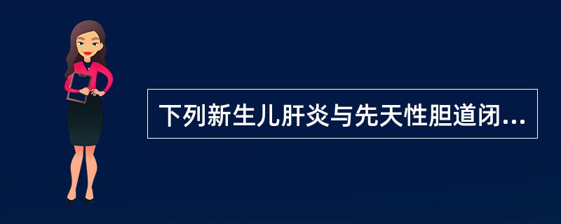 下列新生儿肝炎与先天性胆道闭锁鉴别中最有价值的是：、()