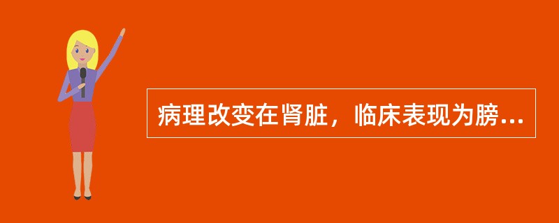 病理改变在肾脏，临床表现为膀胱刺激症状，此种情况可能是