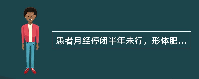 患者月经停闭半年未行，形体肥胖，胸脘满闷，泛恶，带下量多、色白，苔腻，脉滑。治疗应首选的方剂是（）